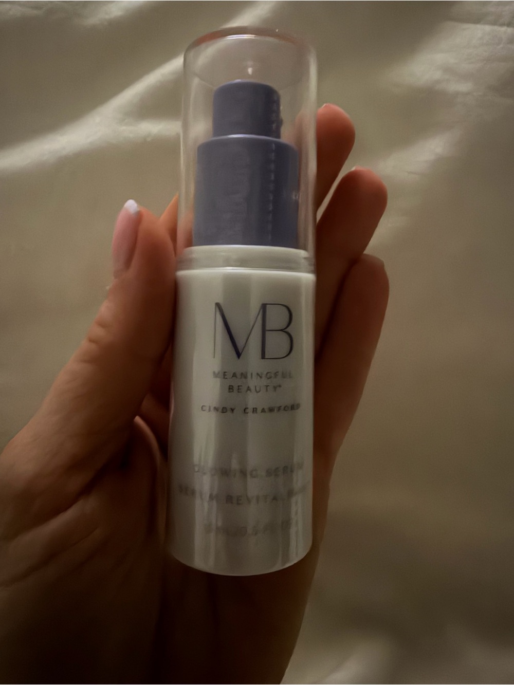 Meaningful Beauty Glowing Serum Primer Pump Bottle — Lavender & White